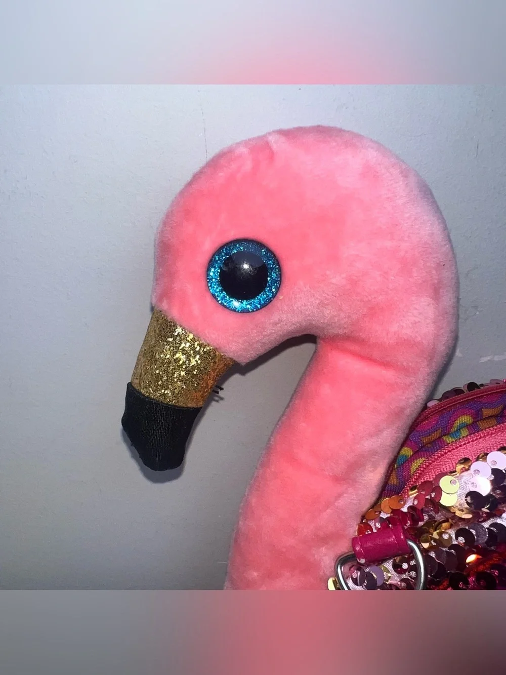 Ty Pink Sequin Flamingo Kids Crossbody Bag